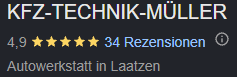 Kfz Technik Mueller Laatzen Rethen Google Bewertung 4.9 Sterne